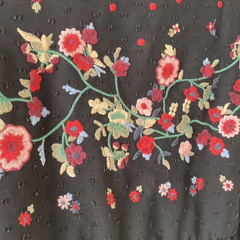 Black Peasant Blouse - image 2